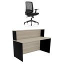 Ver imagem 2 de Balcão de Atendimento para Loja e Recepção Comercial 140x60cm + Cadeira de Escritório Ergonômica
