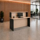 Ver imagem 4 de Balcão de Atendimento para Loja e Recepção Comercial 140x60cm + Cadeira de Escritório Ergonômica