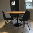 Ver imagem 3 de Mesa de Jantar Saarinen Redonda com Tampo de Madeira 1,20m - Bella Brasil Decor