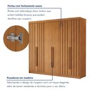 Ver mais imagens de Guarda Roupa Casal 6 Portas 4 Ripadas Portugal 100% MDF Cinamomo Marrom