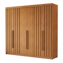 Ver imagem 3 de Guarda Roupa Casal 6 Portas 4 Ripadas Portugal 100% MDF Cinamomo Marrom