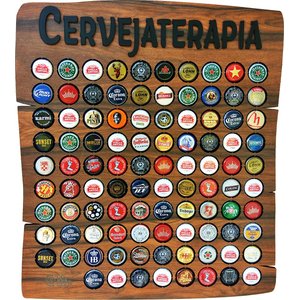 Quadro Porta Tampinhas Rustic - 80 - Cervejaterapia