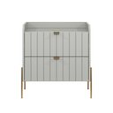 Ver imagem 5 de Mesa de Cabeceira Vênus 60cm Móvel 100% em Mdf Praticidade Ao Lado da Cama com 2 Gavetas