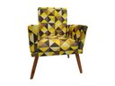 Ver imagem 2 de Kit 2 Poltronas Decorativa Bia Suede Triângulo Amarelo Pés Madeira Ms Decor