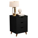 Ver imagem 3 de Conjunto 2 Mesa de Cabeceira Grécia Plus 3 Gavetas - Preto