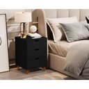 Ver imagem 2 de Conjunto 2 Mesa de Cabeceira Grécia Plus 3 Gavetas - Preto