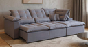 Ver imagem 1 de Sofá Luxo Stilo Retrátil Reclinável e com Chaise Fixa Pillow de 15cm e Almofadas Decorativas e Braço