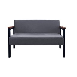 Namoradeira Minas 2 lugares Estilo Industrial GDecor - Tecido linho chumbo - 1