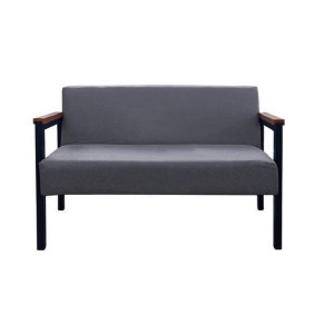 Namoradeira Minas 2 lugares Estilo Industrial GDecor - Tecido linho chumbo
