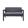 Namoradeira Minas 2 lugares Estilo Industrial GDecor - Tecido linho chumbo - 1