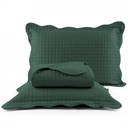 Ver imagem 2 de Cobre Leito Colcha Queen 3 Peças Dupla Face Micro Percal 150 Fios Matelado Mosaico Verde