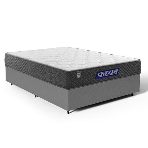 Cama Box + Colchão Gazin de Espuma D60 Double Face Force Up Casal 138 cm