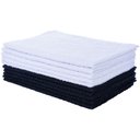 Ver imagem 1 de Kit 10 Toalhas de Rosto para Salão de Beleza Perfeito Estilo Salão Preto e Branco