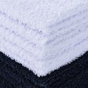 Ver imagem 2 de Kit 10 Toalhas de Rosto para Salão de Beleza Perfeito Estilo Salão Preto e Branco