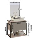 Ver imagem 2 de Kit Gabinete Banheiro Completo Industrial Tech 60cm Madeirado/cinza- Cuba Branca