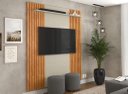 Ver imagem 1 de Painel Ripado de 1.80m para Tv até 75'' Cor Off White / Cinamomo
