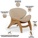 Ver mais imagens de Kit 2 Poltronas Decorativa Orgânica Sala Living Kadosh L02 Linho Bege Escuro