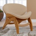 Ver imagem 3 de Kit 2 Poltronas Decorativa Orgânica Sala Living Kadosh L02 Linho Bege Escuro