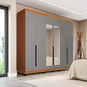 Ver imagem 1 de Guarda Roupa Casal 6 Portas 240cm com Espelho Madrid Politorno Móveis
