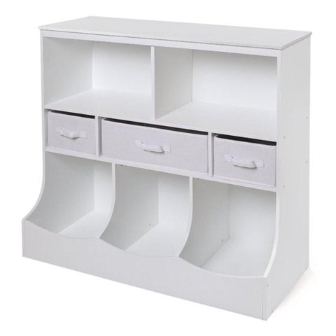 Organizador Infantil Paco 2 Portas 6 Gavetas MDF 93cm Branco Woodcore