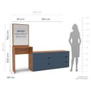 Ver imagem 4 de Cômoda Penteadeira Porto 6 Gavetas com Espelho 209x160cm Azul/Freijó 240890
