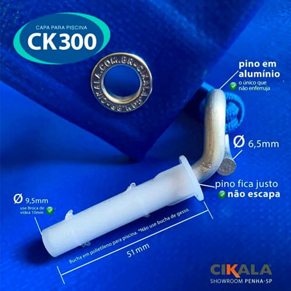 Capa de Piscina Azul CK300 6x3.5 Metros com Ilhós a cada Metro + Kit para Instalação - 4