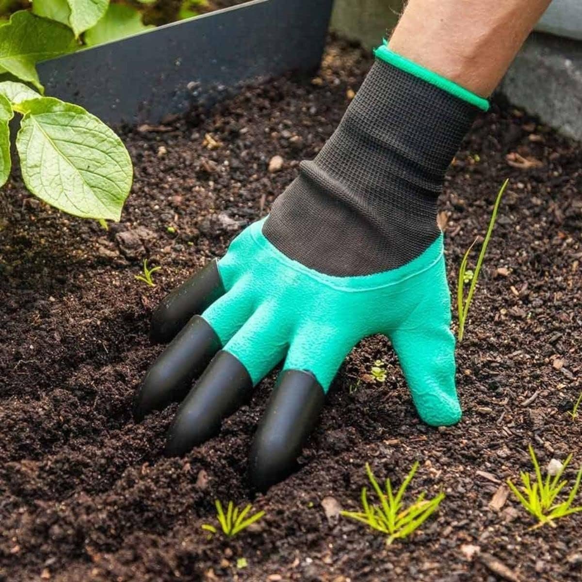 Luva de Jardinagem com Garras Protege Cava Planta (888164) - 2