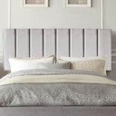 Ver imagem 1 de Painel Estofada Carla 160cm Queen Size Para Cama Box Quarto Suede Cinza Claro - Gat Magazine