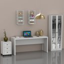 Ver imagem 1 de Kit 3 Peças com Escrivaninha, Armário e Gaveteiro Espresso Móveis 