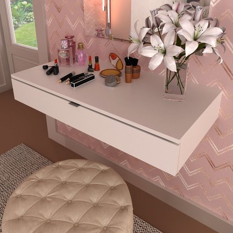 Penteadeira com Gaveta Suspensa Branca Pe2004 Tecnomobili