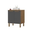 Ver imagem 1 de Balcão de 2 Portas Cozinha Clarice Amêndoa Grafite