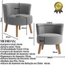 Ver imagem 2 de Conjunto 2 Cadeiras para Recepção Comercial Aconchegante Tecido Veludo Confortável
