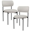 Ver imagem 1 de Kit 02 Cadeiras Estofadas para Sala de Jantar Louvre L02 Bouclê Cru - Lyam Decor