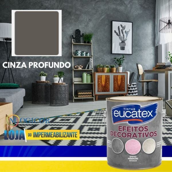 Tinta Kg Efeito Cimento Queimado Decorativo M Rmore Eucatex Cinza Profundo Madeiramadeira