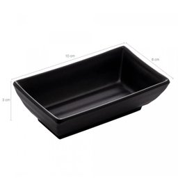 Kit 12 Molheiras para Shoyu Melamina 60ml Cada Tóquio Preto Lyor Molhos Potinho Oriental Sushi - 4