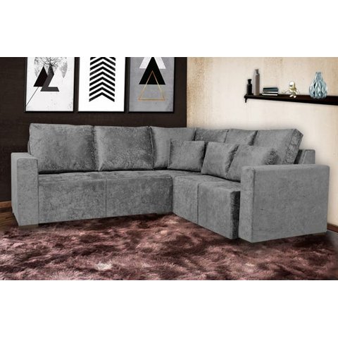 Facto Retratil Reclinavel 2,90Mx2,90M Suede Animale Cinza