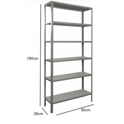 Estante de Aço Multiuso, 6 Prateleiras, 190x90x30cm, Cinza, Suporta 100kg Organizadora - 4