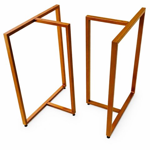 Pes de Mesa Estilo Industrial Modelo T 75x60cm Kit c/2un - Cobre