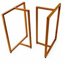 Ver imagem 1 de Pes de Mesa Estilo Industrial Modelo T 75x60cm Kit c/2un - Cobre