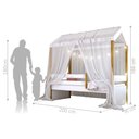 Ver imagem 3 de Cama Montessori Cabana Com Cordão Led E Dossel Branco