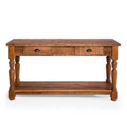 Aparador Mesa Rústico Decorativo em Madeira Maciça Bh 150cm com Pés Torneados - Natural - 1