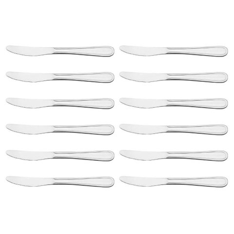 Jogo 12 Facas de Mesa 20cm Siena Aço Inox Brinox Peças Cozinha Jantar Almoço