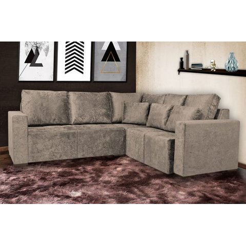 Facto Retrátil e Reclinável 2,90Mx2,90M Suede Animale Bege