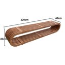 Ver imagem 7 de Banco Oval Ripado em Madeira Maciça 220x40x45 Sudeste Rústico