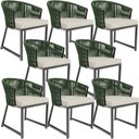 Ver imagem 1 de Kit 08 Cadeiras Decorativas para Área Gourmet Cozinha Corda Náutica Bethari D04 Verde - Lyam Decor