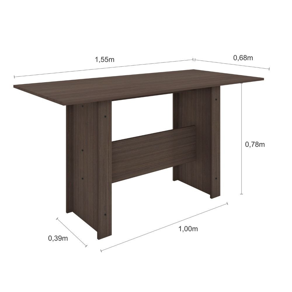 Conjunto de Mesa e 6 Cadeiras para Sala de Jantar Milano Fosco-Poliman - Amêndoa / Savana - 5