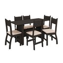 Ver imagem 2 de Conjunto de Mesa e 6 Cadeiras para Sala de Jantar Milano Fosco - Amêndoa / Savana - Poliman