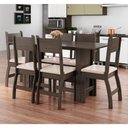 Ver imagem 1 de Conjunto de Mesa e 6 Cadeiras para Sala de Jantar Milano Fosco - Amêndoa / Savana - Poliman
