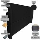 Ver imagem 6 de Cabeceira Cama Box Queen Ravena 160cm Boucle Preto com Sapatas Plásticas Linha Premium