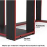 Mesa Escrivaninha Gamer Singapura - Preto/Vermelho - 2